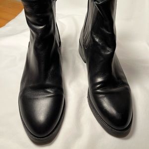 Stuart Weitzmam black leather bootie